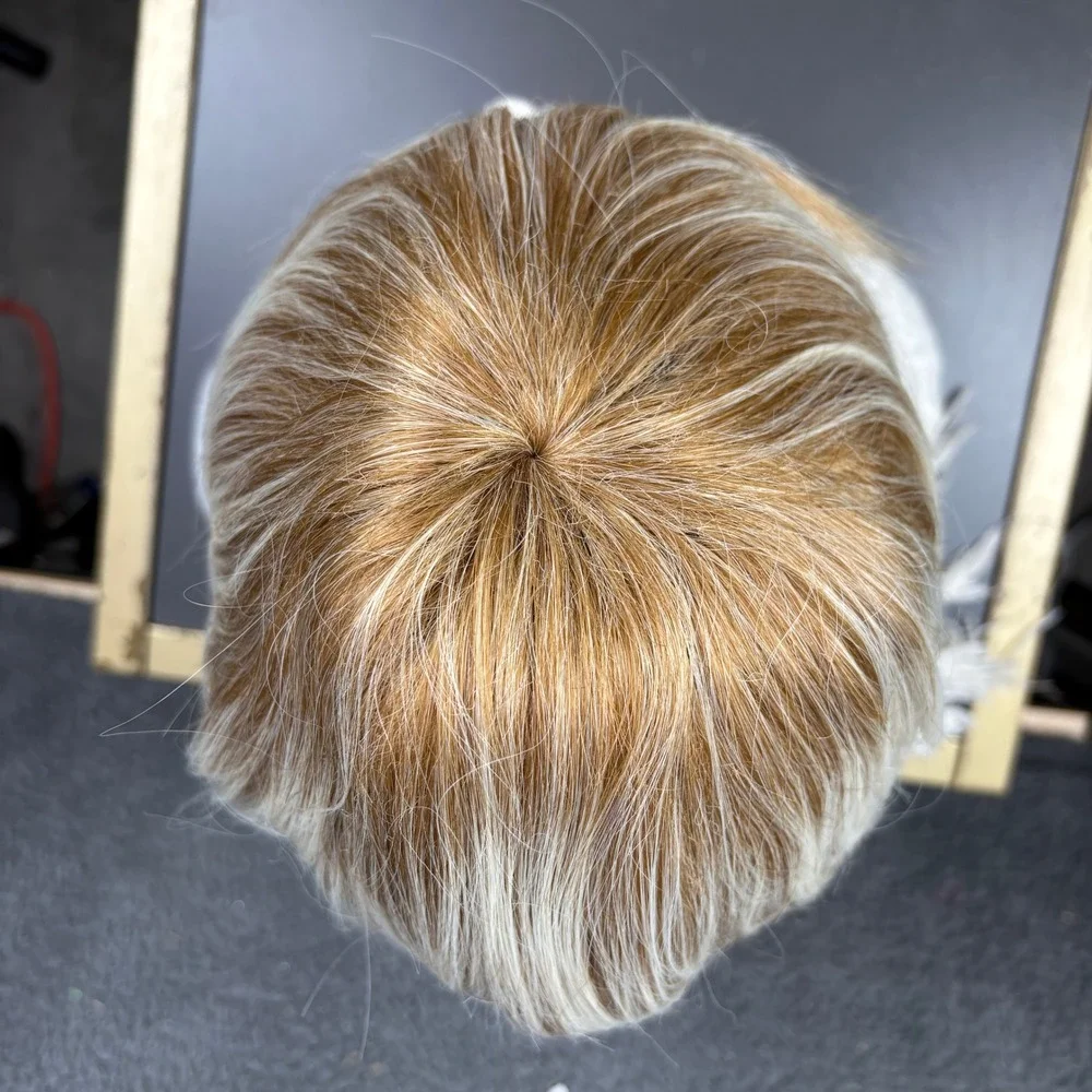 Womens Short Pixie Cut Wig Blonde Highlights Layered Synthetic Hairpiece 11064‎
